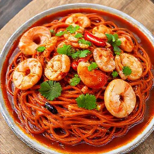 Bánh đa cua trộn sốt hải sản