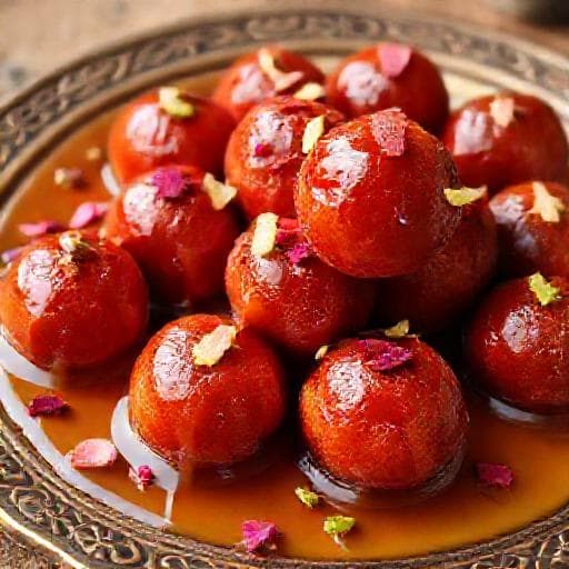 Gulab Jamun with Rose and Cardamom Syrup