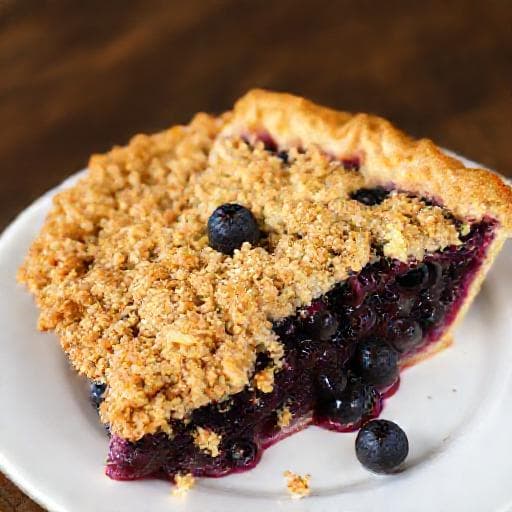 Maine Blueberry Pie with Streusel Topping