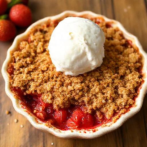 Quick Strawberry Rhubarb Crumble Pie