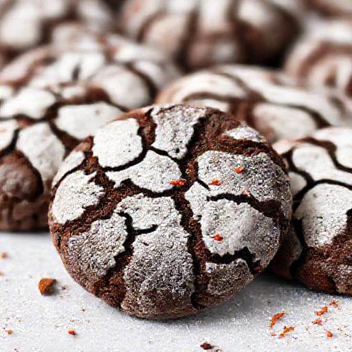 Mexican Chocolate Crinkle Cookies
