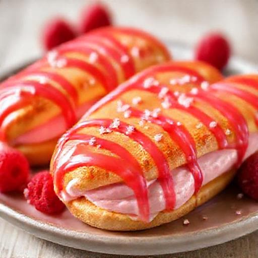 Raspberry Rose Éclairs
