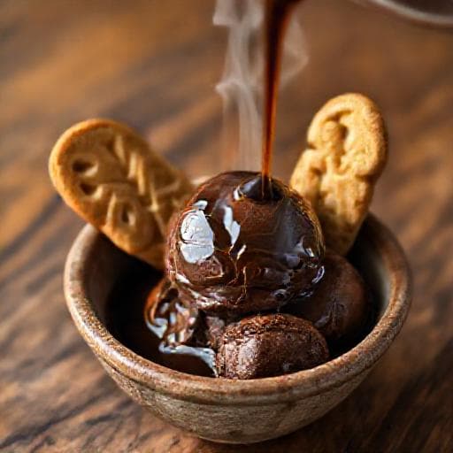 Affogato with Chocolate Gelato and Biscotti