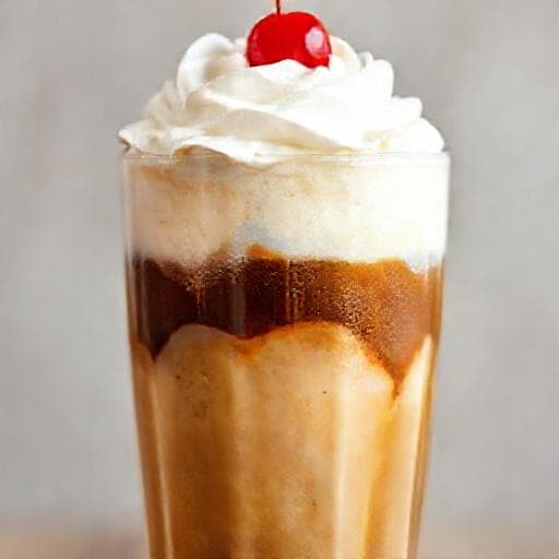 Root Beer Float with Whipped Cream and Cherry