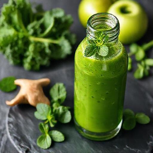 Detox Green Juice with Ginger and Mint