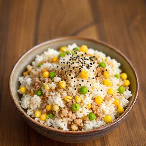 簡単！鶏そぼろと彩り野菜のかしわ飯風