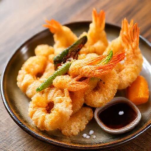 定番の海老と野菜の天ぷら