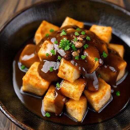 きのこあんかけ揚げ出し豆腐