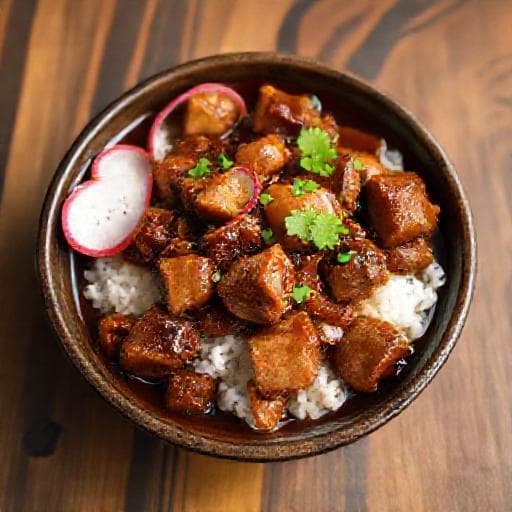 台湾風魯肉飯 (ルーローハン) のための煮豚