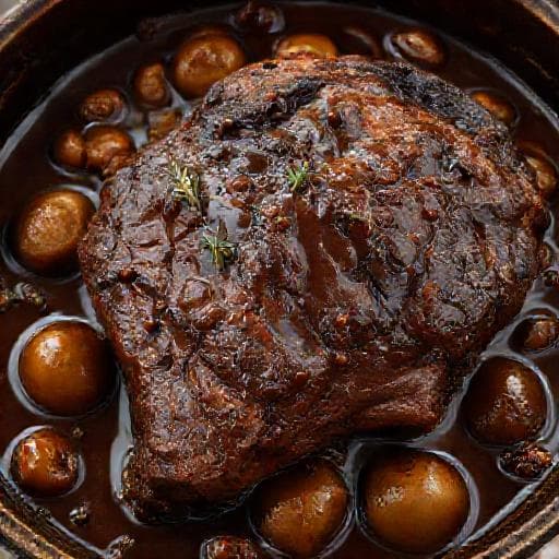 Friptură de Vită la Cuptor cu Bere și Ceapă Caramelizată