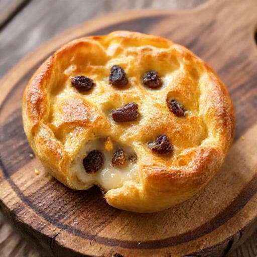 Plăcintă rapidă cu brânză dulce și stafide (foietaj)