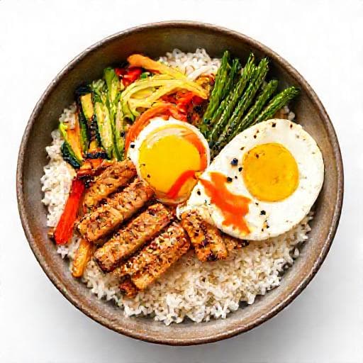 Bibimbap cu Pui și Legume la Grătar