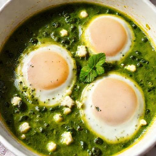 Shakshuka Hijau dengan Bayam dan Feta