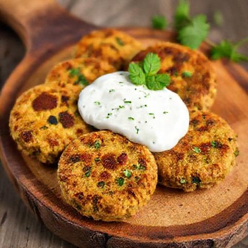 Falafel Panggang dengan Saus Yogurt