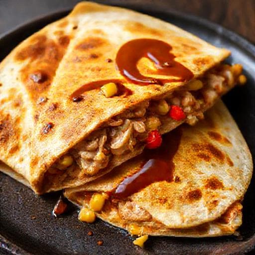 Quesadilla Ayam Pedas dengan Saus Chipotle