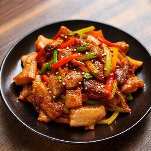 ผัดพริกเผาหมูกรอบ (แบบเร่งด่วน)