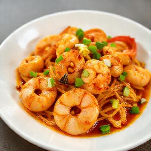 กุ้งผัดผงกะหรี่แบบเร่งด่วน