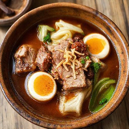 พะโล้หมูสามชั้นทรงเครื่อง (ใส่ผักกาดขาว)