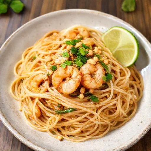 ผัดไทยกุ้งสด (สูตรเร่งด่วน)