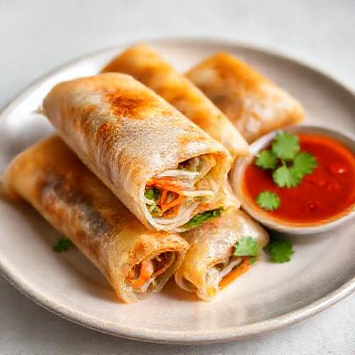 ปอเปี๊ยะทอดไส้ผักรวม (มังสวิรัติ)