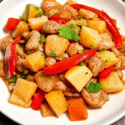 หมูผัดเปรี้ยวหวานแบบดั้งเดิม