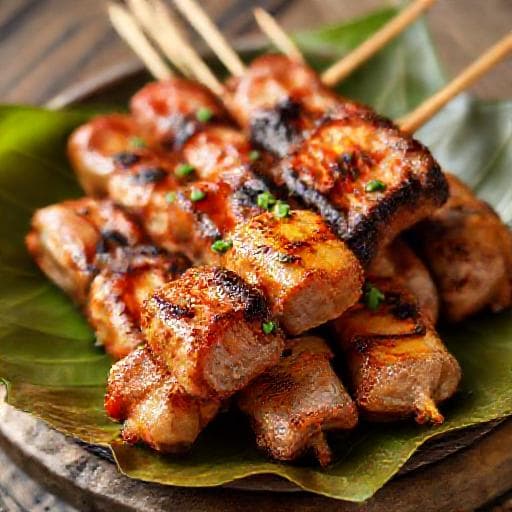 หมูปิ้งนมสดโคราช (ใส่กะทิสด)