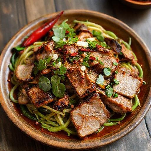 ยำคอหมูย่างน้ำตก