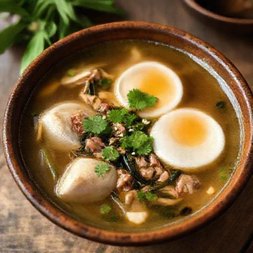 แกงจืดสาหร่ายหมูสับใส่ไข่น้ำ