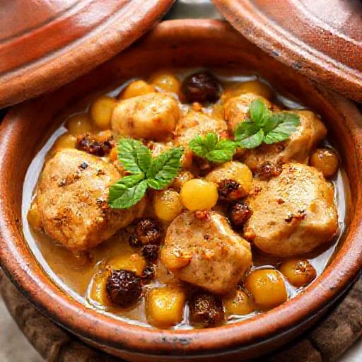 طاجين الحلو السريع بالدجاج والزبيب