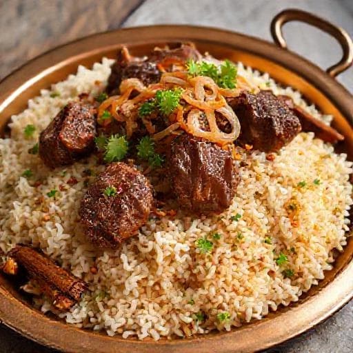 مجبوس لحم ضأن بحريني مع البهارات الكاملة