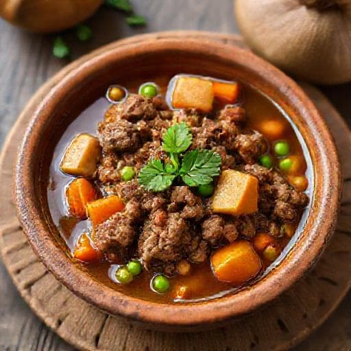 فحسة بالخضروات واللحم المفروم