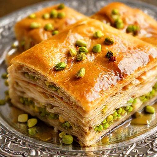بقلاوة بالفستق الحلبي التقليدية
