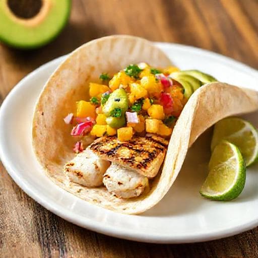 Quick Grilled Fish Tacos with Mango Salsa
