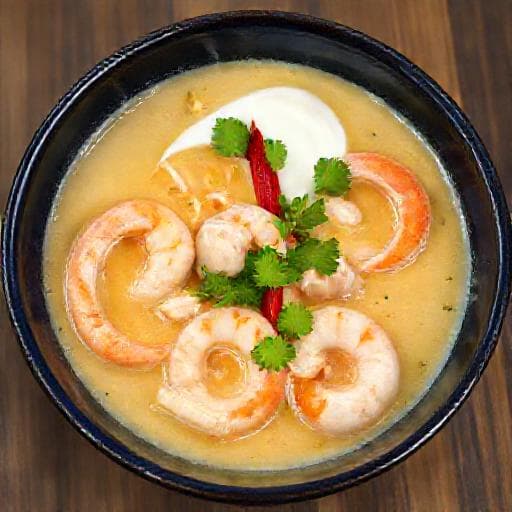 Tom Kha Gai with Shrimp and Coconut Cream