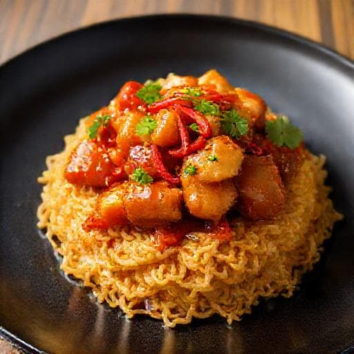 Sweet and Sour Pork with Crispy Rice