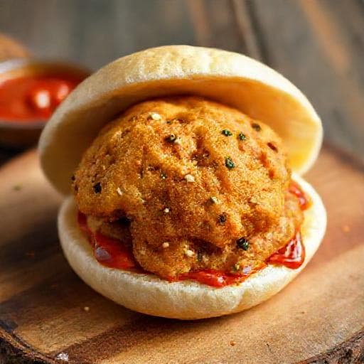 Spicy Garlic Vada Pav