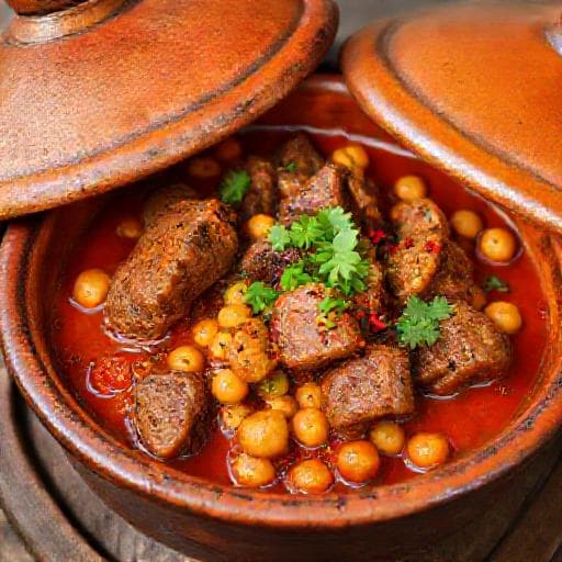 Spicy Lamb Tagine with Ras el Hanout and Chickpeas