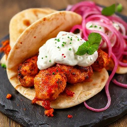 Spicy Harissa Chicken Gyros with Whipped Feta