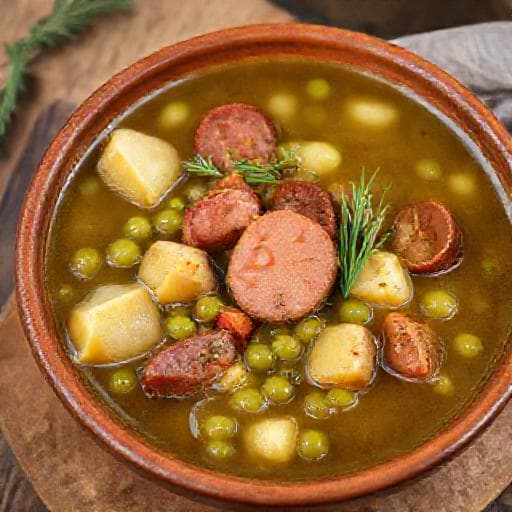 Split Pea Soup with Smoked Sausage and Potatoes
