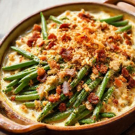 Gourmet Green Bean Casserole with Gruyere and Bacon