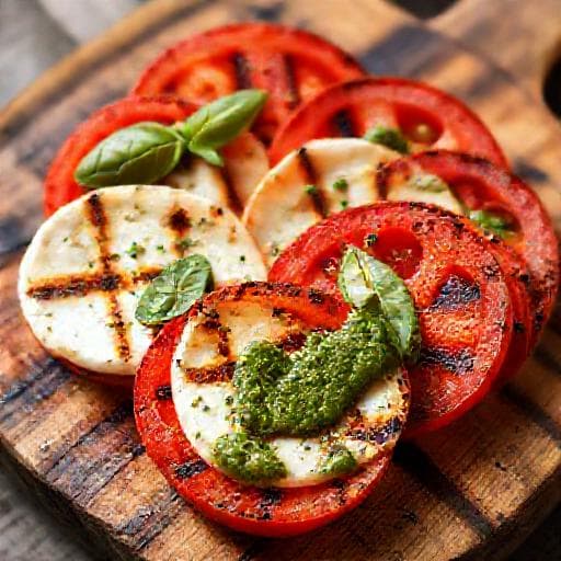 Grilled Caprese Salad with Pesto