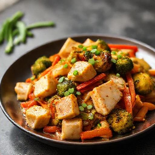 Quick Garlic Ginger Tofu Stir-Fry