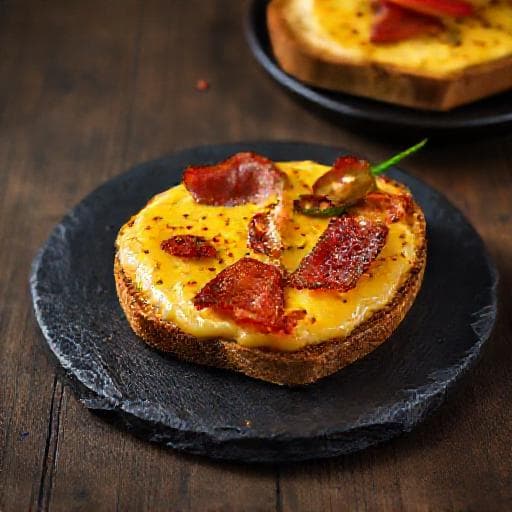 Spicy Welsh Rarebit with Bacon