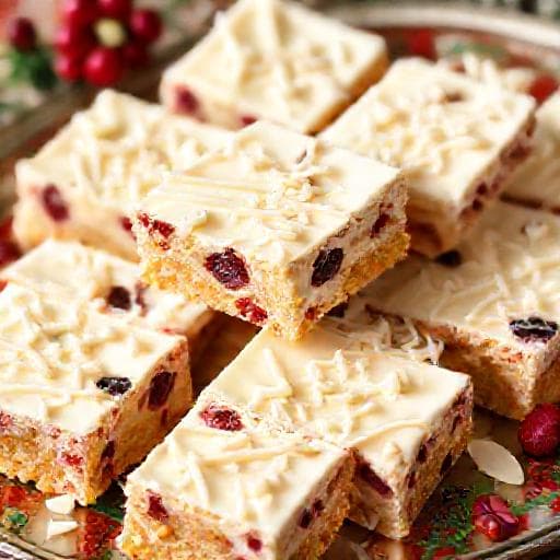 White Chocolate Cranberry Nanaimo Bars