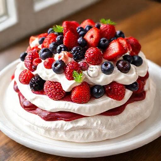 Classic Pavlova with Berries and Cream