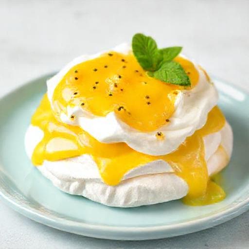 Lemon Curd and Passionfruit Pavlova