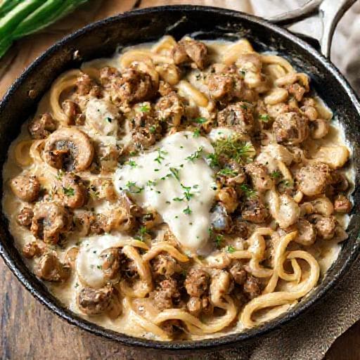 Quick Beef Stroganoff Skillet