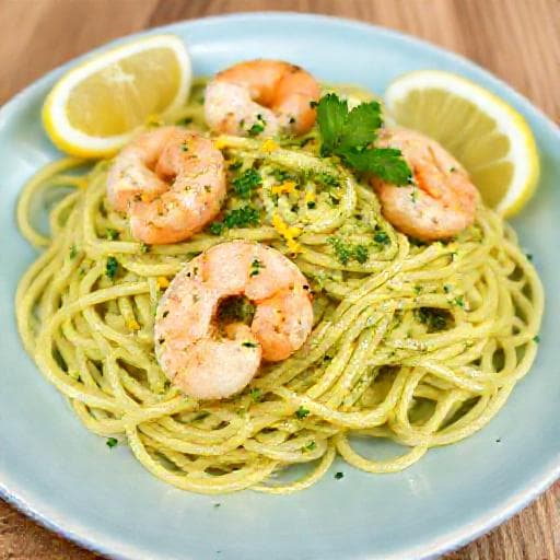 باستا البيستو بالليمون والروبيان