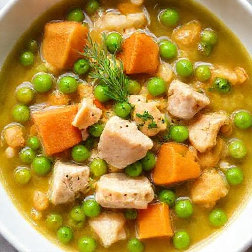 يخنة البازلاء السريعة بالدجاج