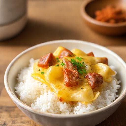 简易滑蛋叉烧饭